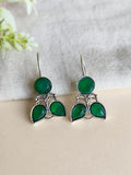 Vibrant Multicolor German Silver Hook Earrings for Daily Wear | AMOLA