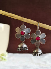 Oxidised Flower Oxidised Hook Jhumki | AMOLA