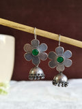 Oxidised Flower Oxidised Hook Jhumki | AMOLA