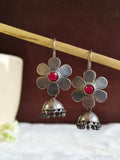 Oxidised Flower Oxidised Hook Jhumki | AMOLA