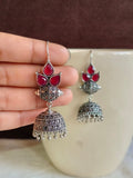 Monalisa Stone Oxidised Jhumki | AMOLA