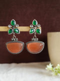 Oxidised Monalisa D-Shape Dangler Earrings | AMOLAk