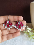 Pearl Oxidised Hook Earrings | AMOLA