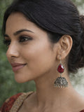 Oxidised Silver Black Jhumka | AMOLA