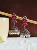 Brass Black Oxidised Jhumka | AMOLA