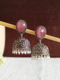 Stone Silver Oxidised Jhumka | AMOLA