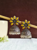Oxidised German Silver Party Wear Pearl Jhumkas for Elegant Look | AMOLA