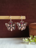 Silver Plated Oxidized Butterfly Hook Earring | AMOLA