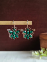 Silver Plated Oxidized Butterfly Hook Earring | AMOLA