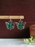 Silver Plated Oxidized Butterfly Hook Earring | AMOLA