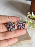 Silver Plated Oxidized Butterfly Hook Earring | AMOLA