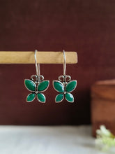 Oxidized Butterfly Style Stone Hook Earrings for Daily Wear | AMOLA