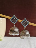 Pearl & Stone Oxidized Jewellery Earrings | AMOLA