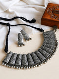 Traditional Oxidised Silver Replica Necklace Set for Navratri & Garba | AMOLA