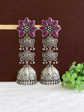 Elegant Silver Look-Alike Jhumka Earrings | AMOLA