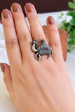 Antique Oxidised Camel Design Adjustable Ring | AMOLA