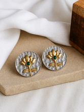 Coin Shaped Oxidised Studs | AMOLA