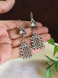 Silver Oxidized Hook Earrings | AMOLA