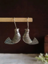 Silver Oxidized Bird Hook Earrings | AMOLA