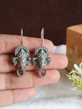 Divine Silver Ganpati Hook Earrings | AMOLA