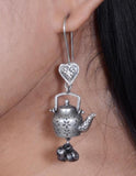 Silver-Plated Kettle Hook Earrings with Ghungroo | AMOLA