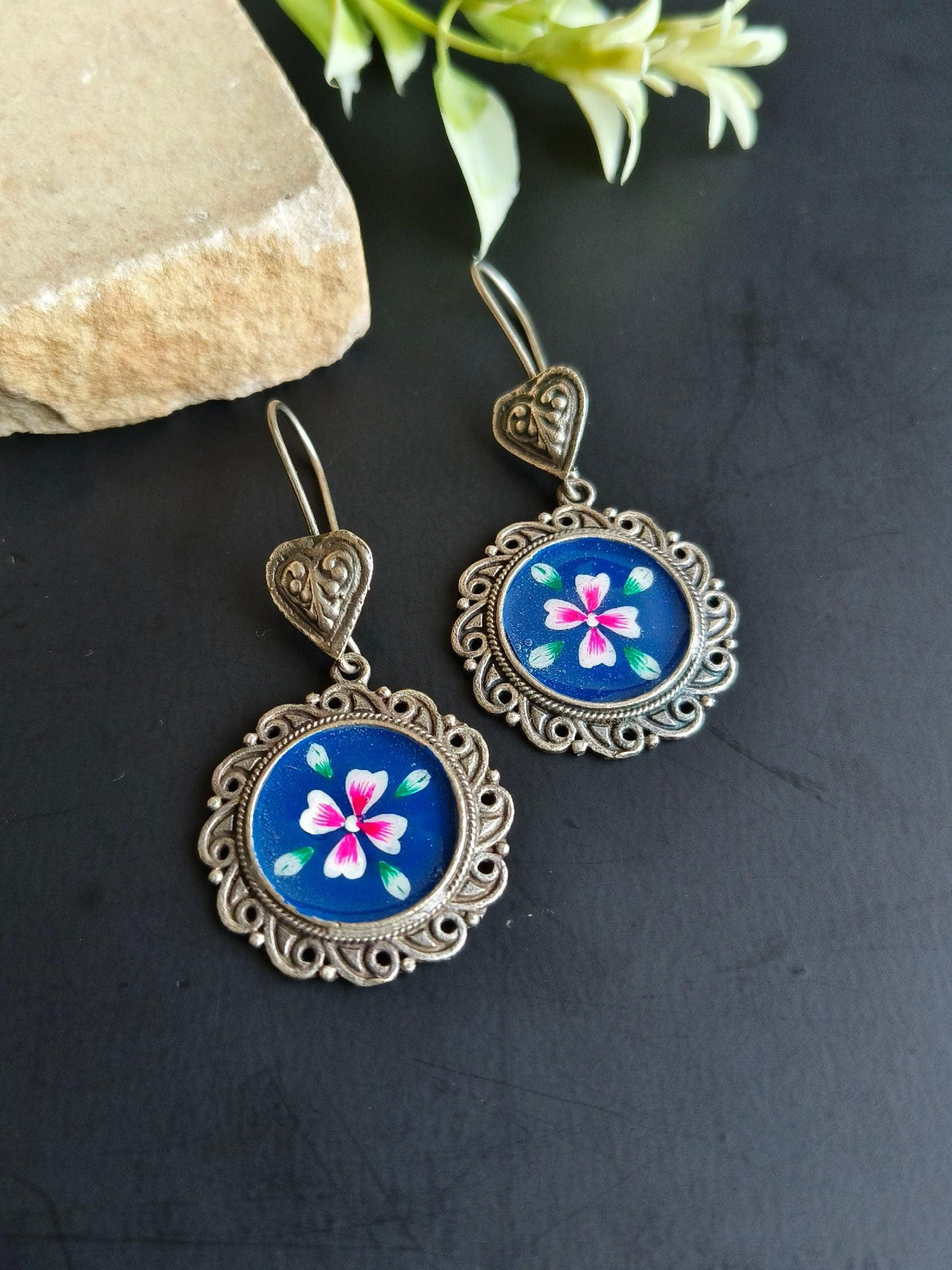 Round Enamel Hook Earring | AMOLA