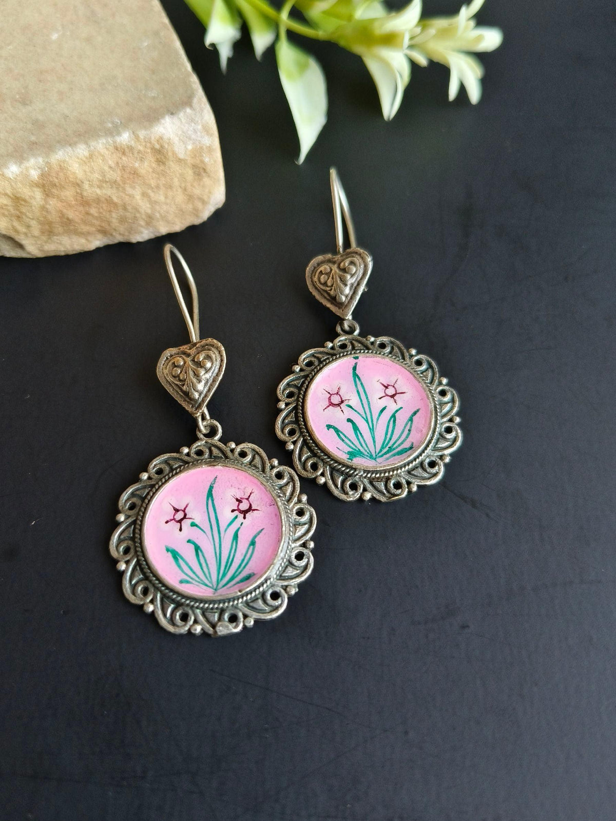 Round Enamel Hook Earring | AMOLA