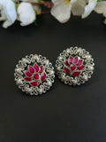 Oxidised Enamel Stud Earring | AMOLA
