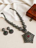 Elegant Silver Look Festive Long Necklace | AMOLA