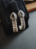 Silver Look-Alike Oxidised Hoop Earrings for Daily Wear | AMOLA