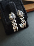 Silver Look-Alike Oxidised Hoop Earrings for Daily Wear | AMOLA