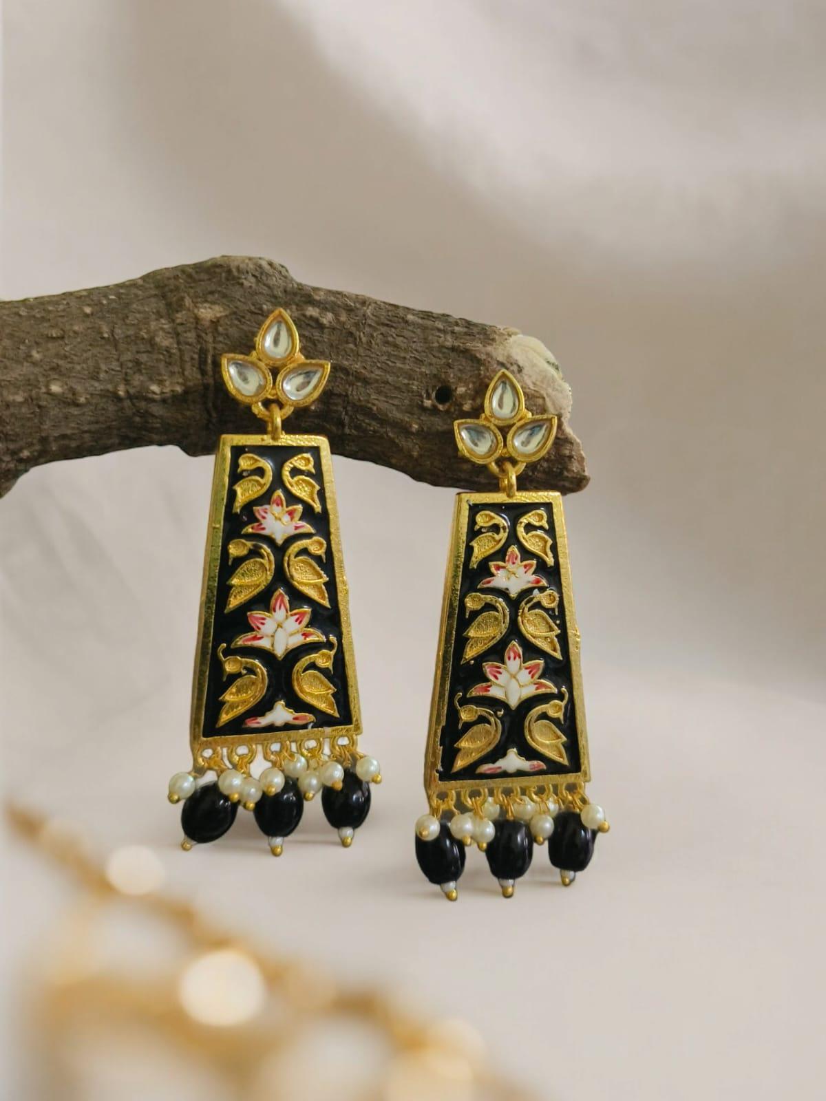 Gold Plated Dangler Earring With Pearl | AMOLA