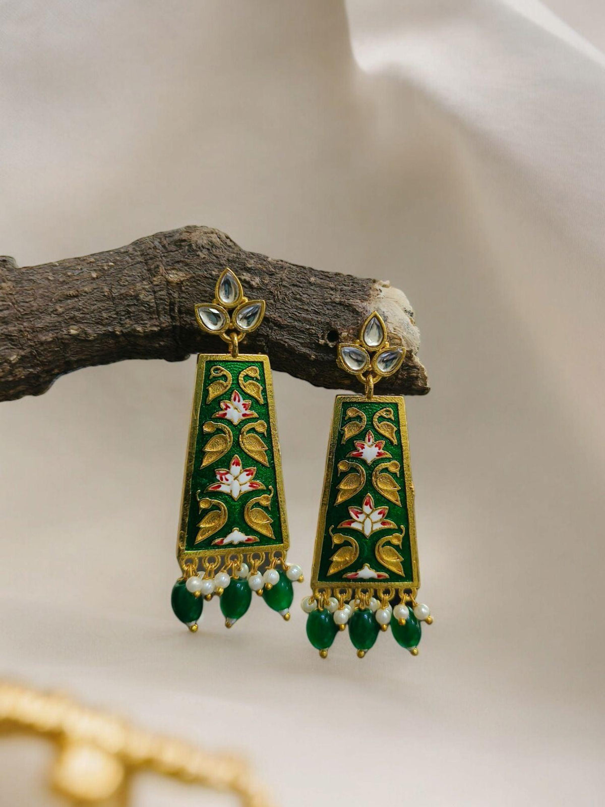 Gold Plated Dangler Earring With Pearl | AMOLA
