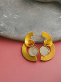 New Look Gold Plated Earring with Monalisa Stone | AMOLA