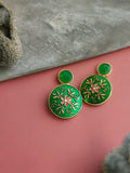 Gold Plated Partywear Enamel Stud Earrings | AMOLA