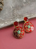 Round Stud Earring With Round Monalisa Stone | AMOLA