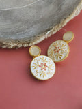 Round Stud Earring With Round Monalisa Stone | AMOLA