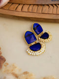 Gold Plated Earring with Monalisa Stone and Pearl | AMOLA