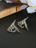Oxidised Silver Replica Ram Stud Earrings for Spiritual Elegance | AMOLA