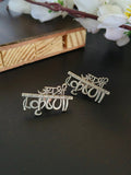 Silver Look-Alike Jai Shree Krishna Stud Earrings for Daily Wear | AMOLA