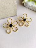 Floral Golden Stud Earrings | AMOLA