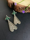 Heart Shaped Oxidized Dangler Earrings | AMOLA