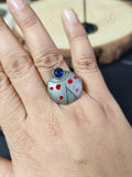 Unique Enamel Ring with Stone | AMOLA