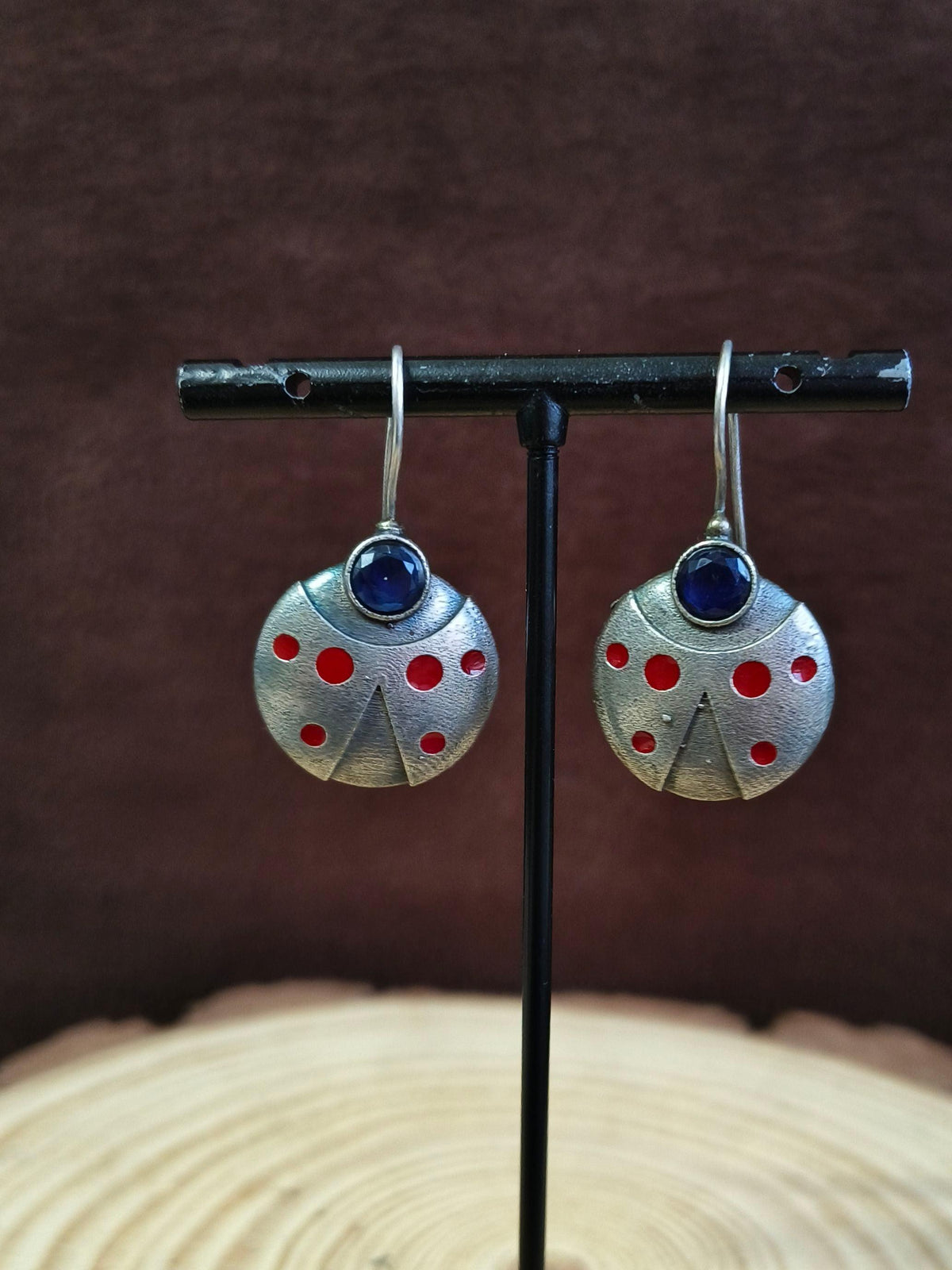 Stone Oxidised Hook Earrings | AMOLA