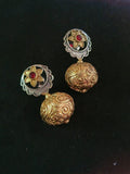 Brass Ball Oxidized Dangler Earrings | AMOLA