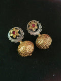 Brass Ball Oxidized Dangler Earrings | AMOLA