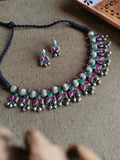 Oxidised Silver Look-Alike Necklace Set Perfect for Navratri Wear | AMOLA