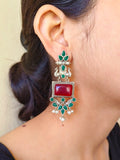 Silver Look-Alike Dangler Earrings for Elegant Ethnic Wear | AMOLA