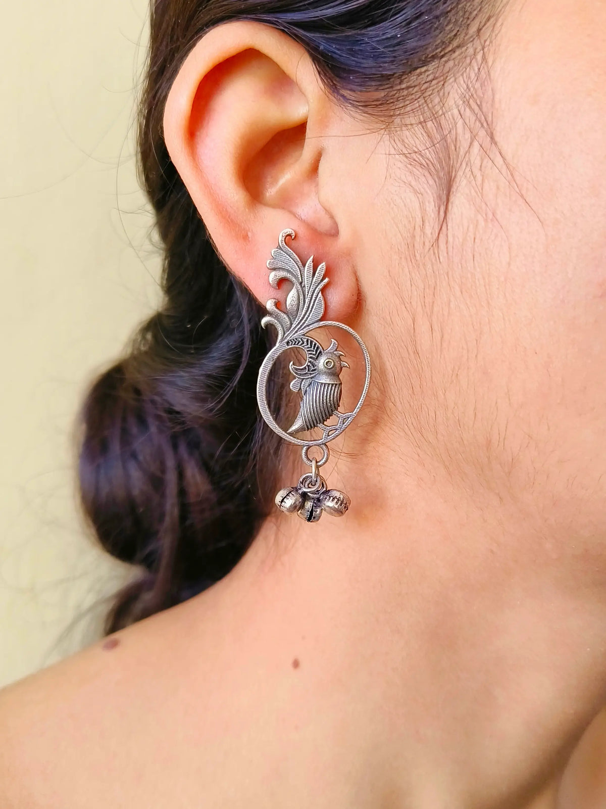925 Silver Plated Bird Earrings for Elegant Looks | AMOLA