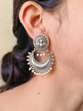 925 Silver Plated Chandbali Earrings with Timeless Elegance | AMOLA